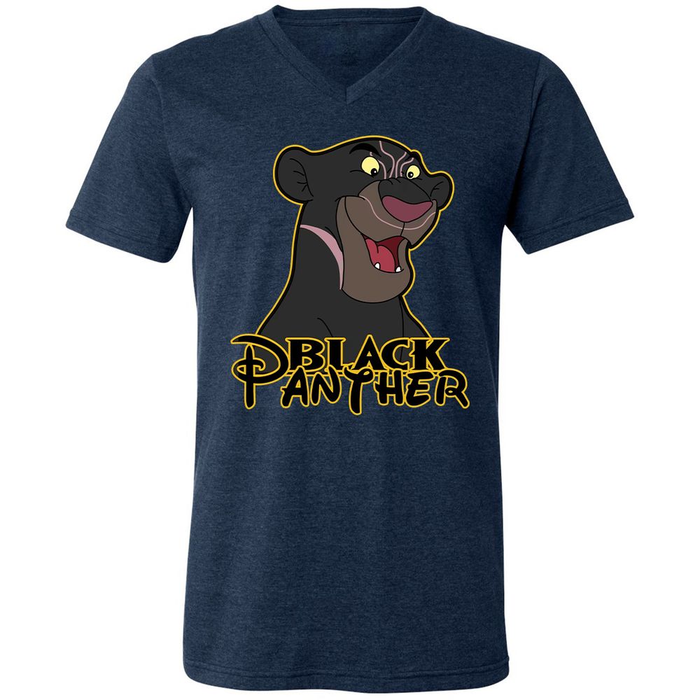 Unisex V-Neck T-Shirt - 7LRP445Z - Heather Navy - 15