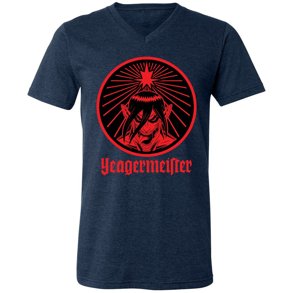 Unisex V-Neck T-Shirt - UA86F2QV - Heather Navy - 15