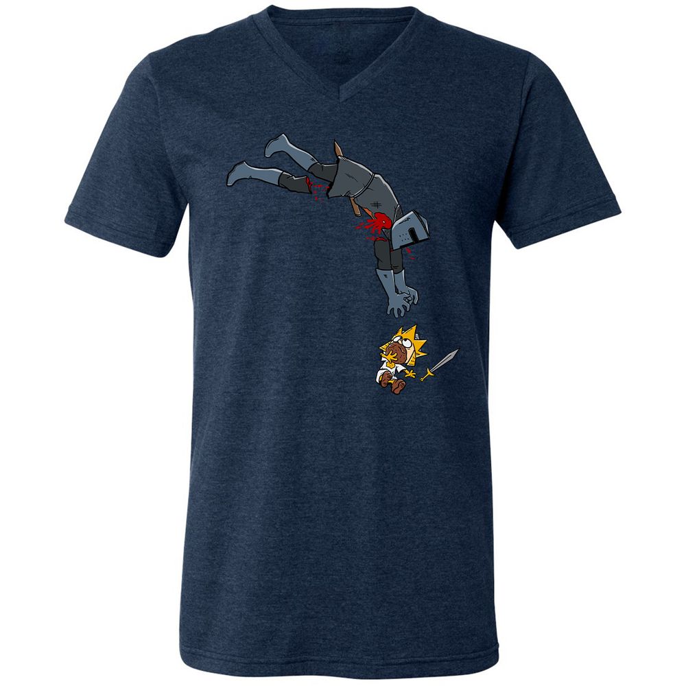 Unisex V-Neck T-Shirt - 4NC6AP3Z - Heather Navy - 15