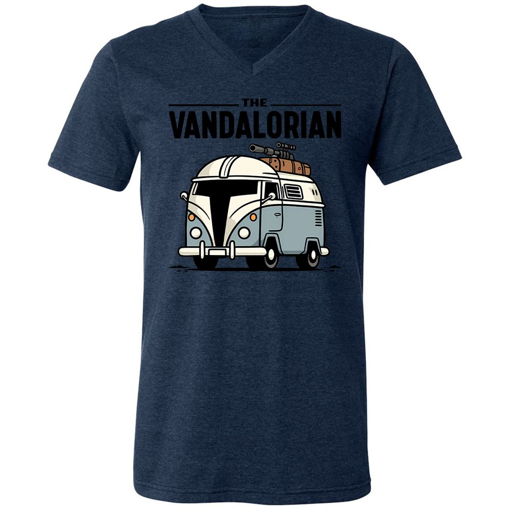 Unisex V-Neck T-Shirt - TEEECUMN - Heather Navy - 15