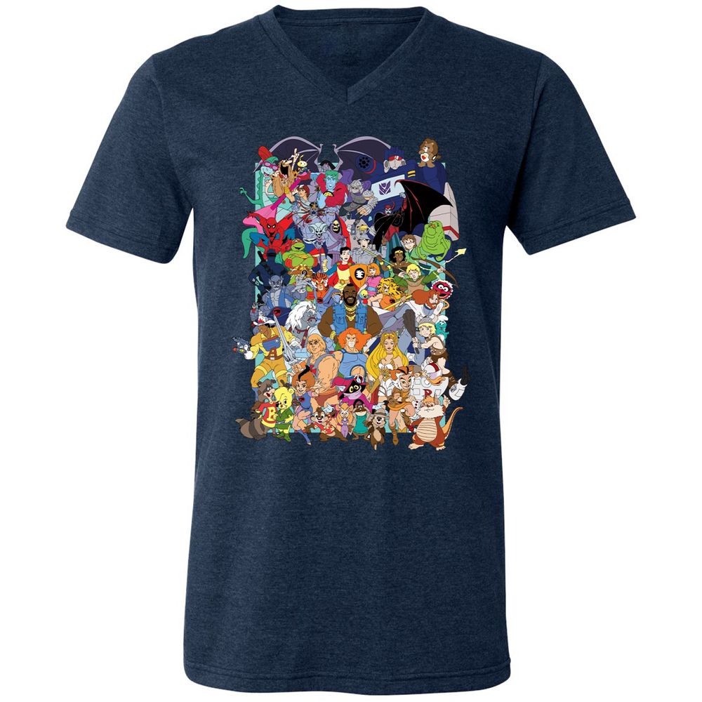 Unisex V-Neck T-Shirt - C9PSRA54 - Heather Navy - 15