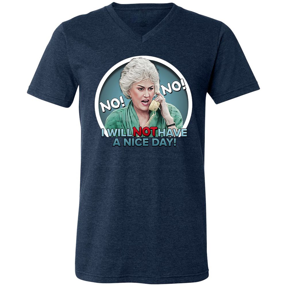 Unisex V-Neck T-Shirt - 9KC6FHHR - Heather Navy - 15