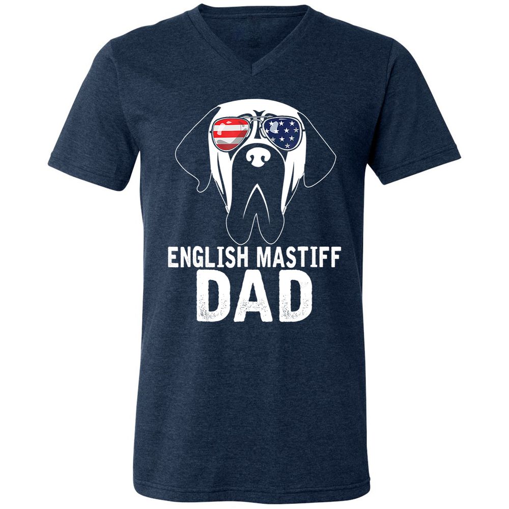 Unisex V-Neck T-Shirt - XVB9HGFF - Heather Navy - 15