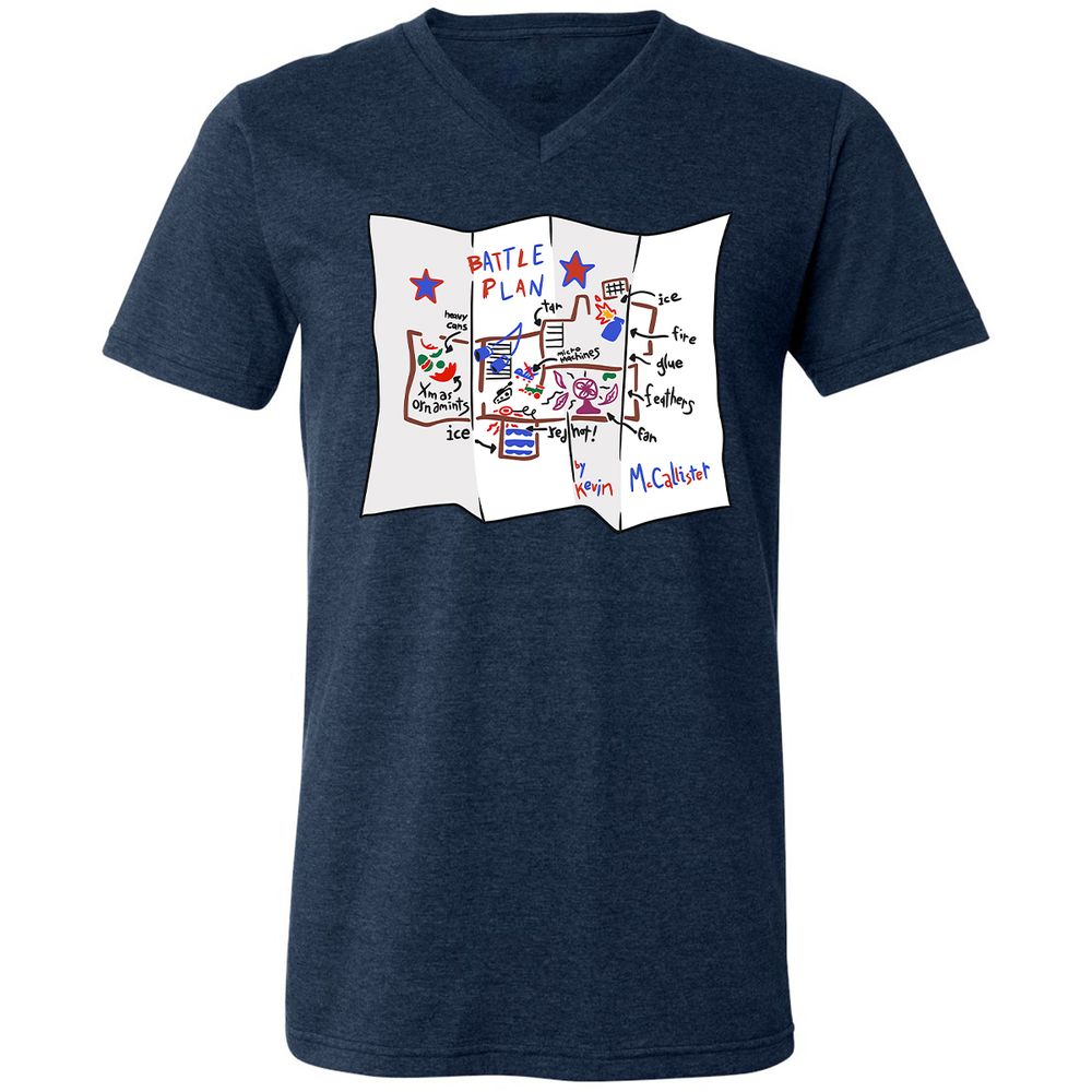 Unisex V-Neck T-Shirt - JS1J7XUR - Heather Navy - 15