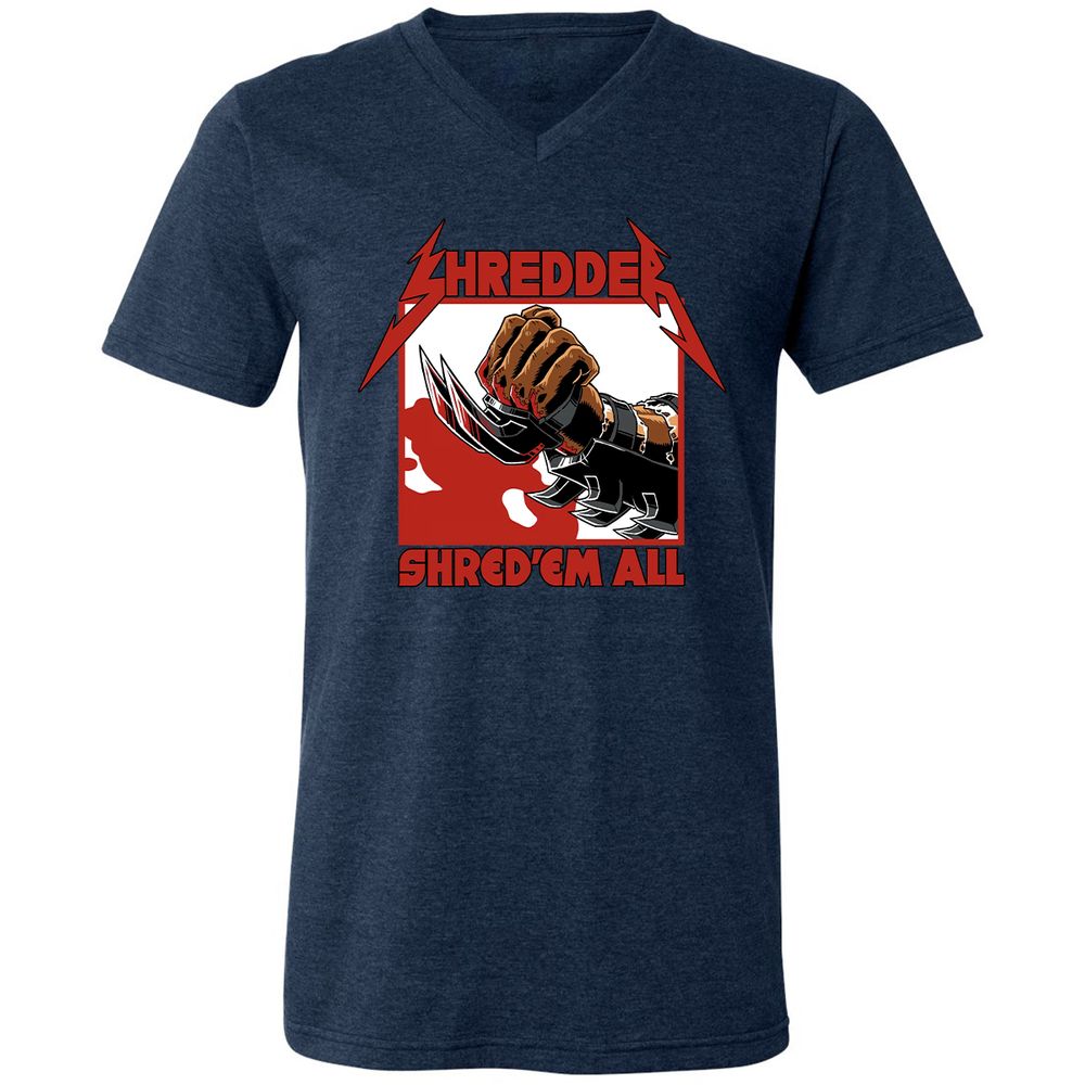 Unisex V-Neck T-Shirt - 5F86H2PV - Heather Navy - 15