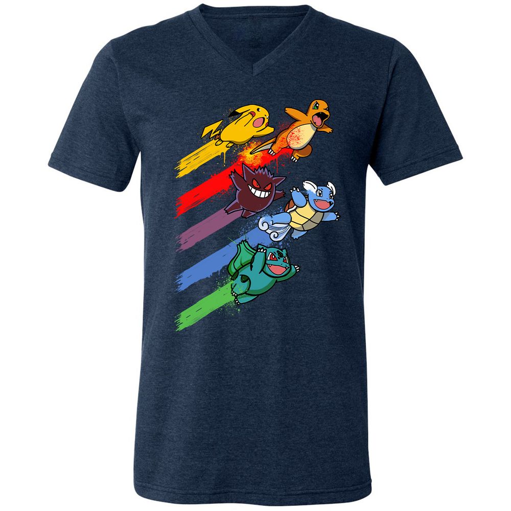 Unisex V-Neck T-Shirt - AX36VT72 - Heather Navy - 15