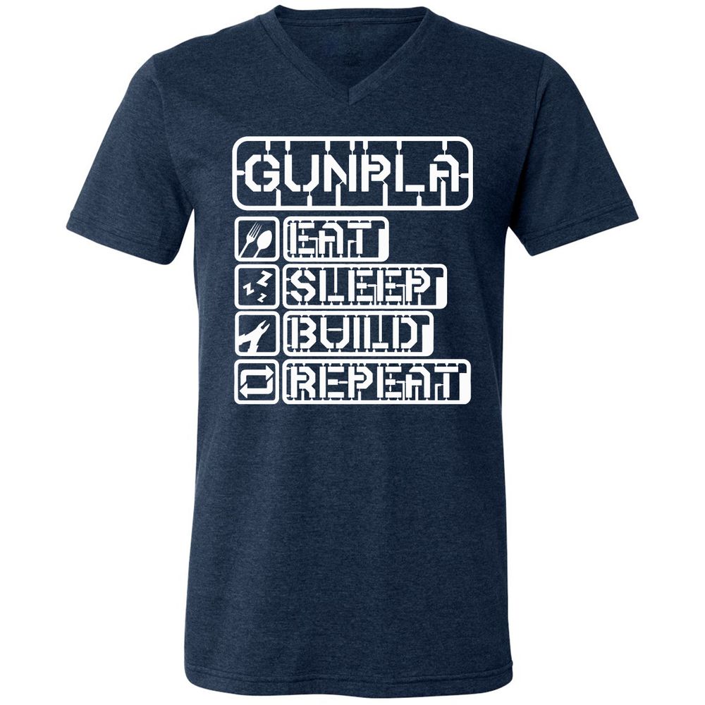 Unisex V-Neck T-Shirt - KCG9ZJ5R - Heather Navy - 15