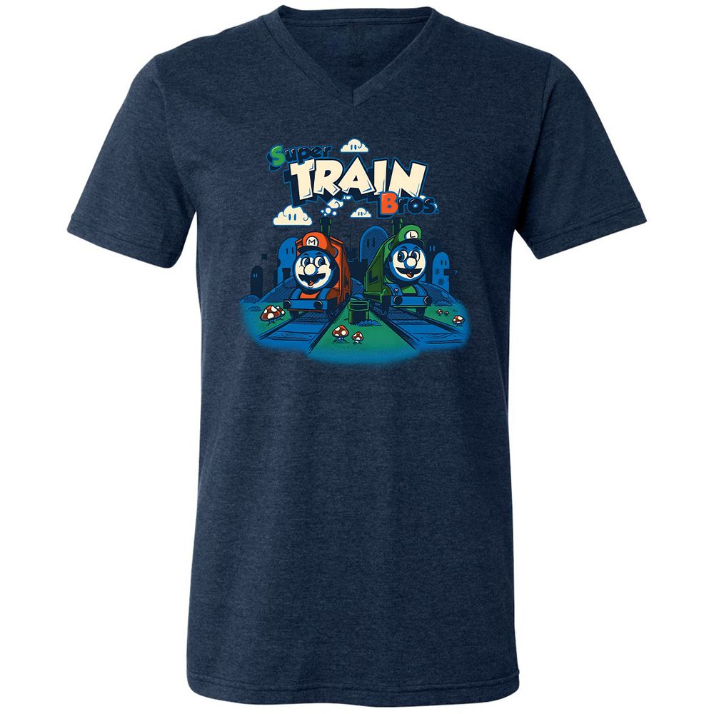 Unisex V-Neck T-Shirt - 3Z8ULW36 - Heather Navy - 15