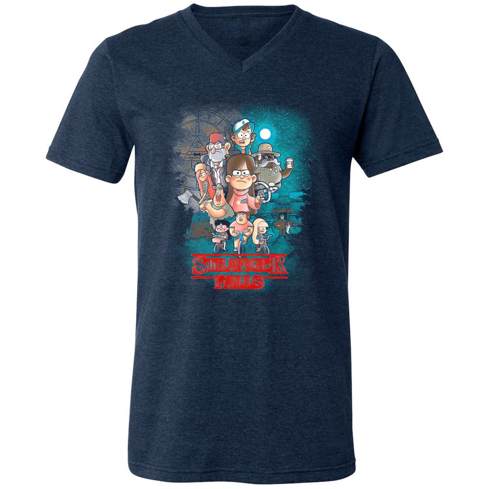 Unisex V-Neck T-Shirt - JCPJSFLS - Heather Navy - 15