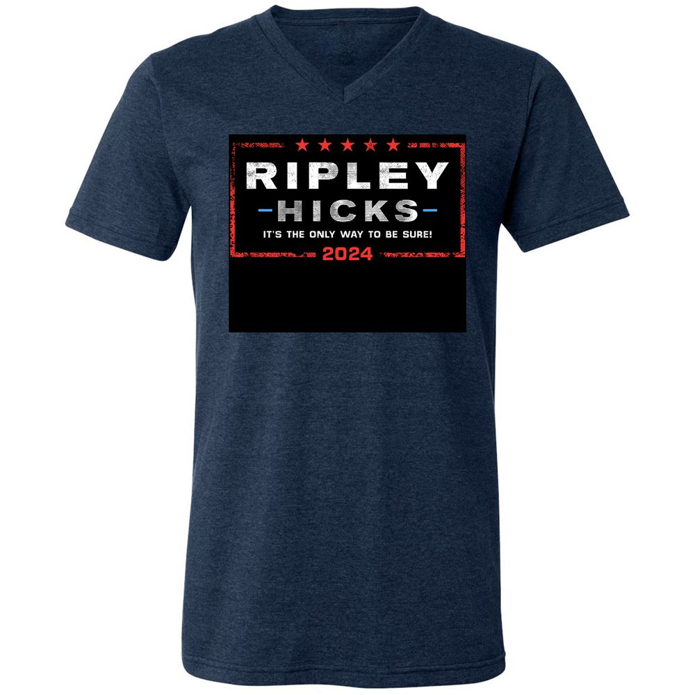 Unisex V-Neck T-Shirt - F7C5NE65 - Heather Navy - 15