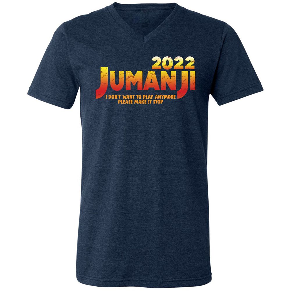 Unisex V-Neck T-Shirt - K5E58FZB - Heather Navy - 15