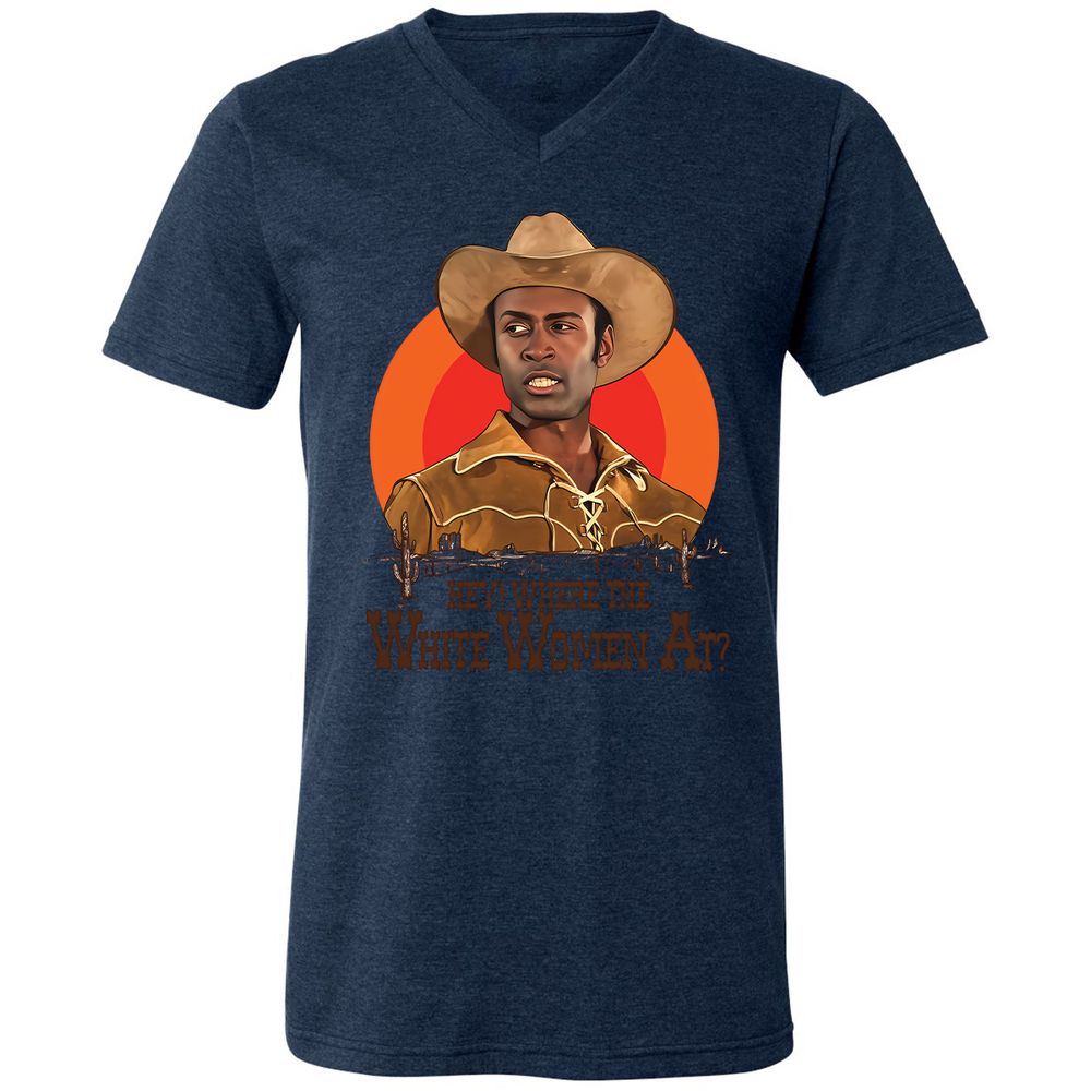 Unisex V-Neck T-Shirt - 3L811JBC - Heather Navy - 15