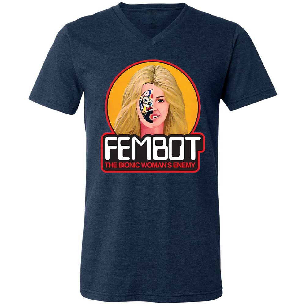 Unisex V-Neck T-Shirt - 1MANXV1W - Heather Navy - 15