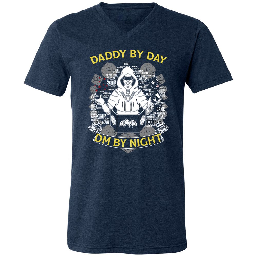 Unisex V-Neck T-Shirt - D7YNFGBF - Heather Navy - 15