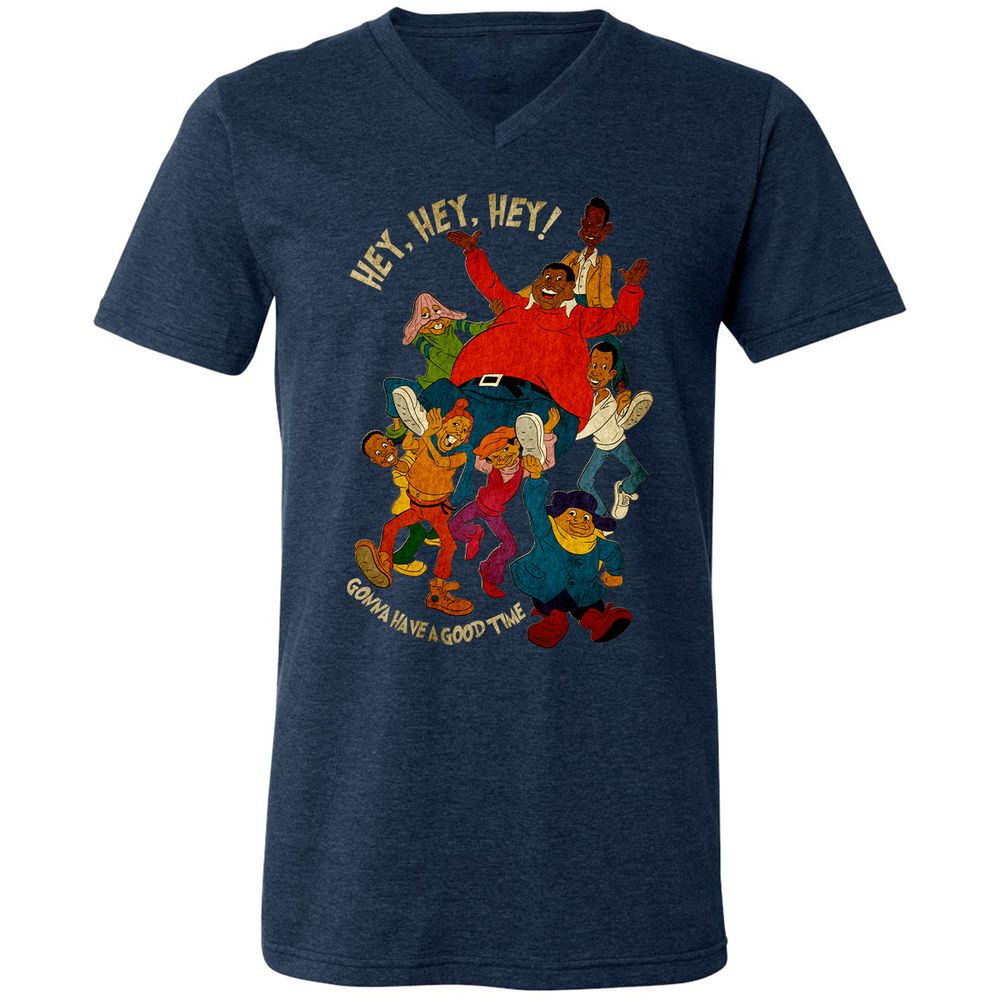 Unisex V-Neck T-Shirt - VMLU28QW - Heather Navy - 15