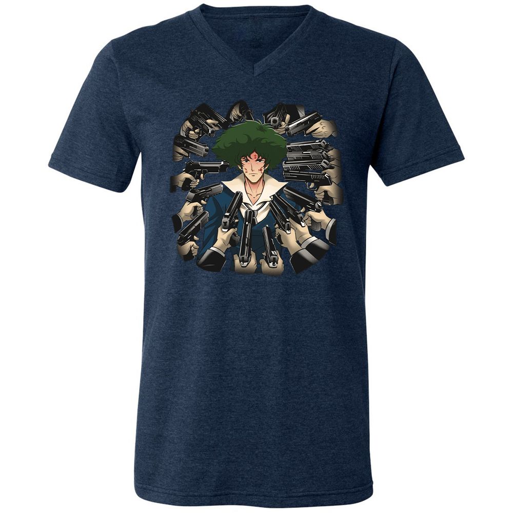Unisex V-Neck T-Shirt - 29QX9W7P - Heather Navy - 15