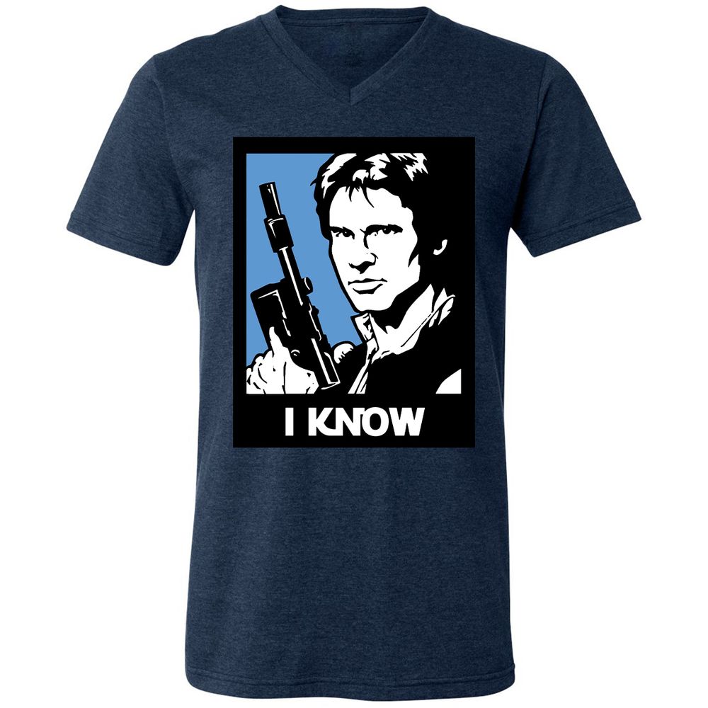 Unisex V-Neck T-Shirt - MUECGM5N - Heather Navy - 15