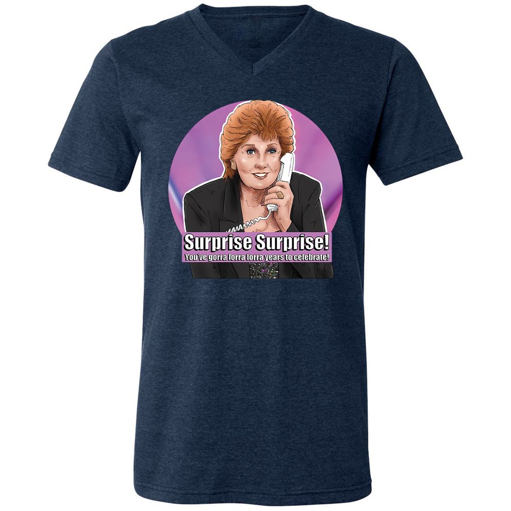 Unisex V-Neck T-Shirt - VWSW1N7V - Heather Navy - 15