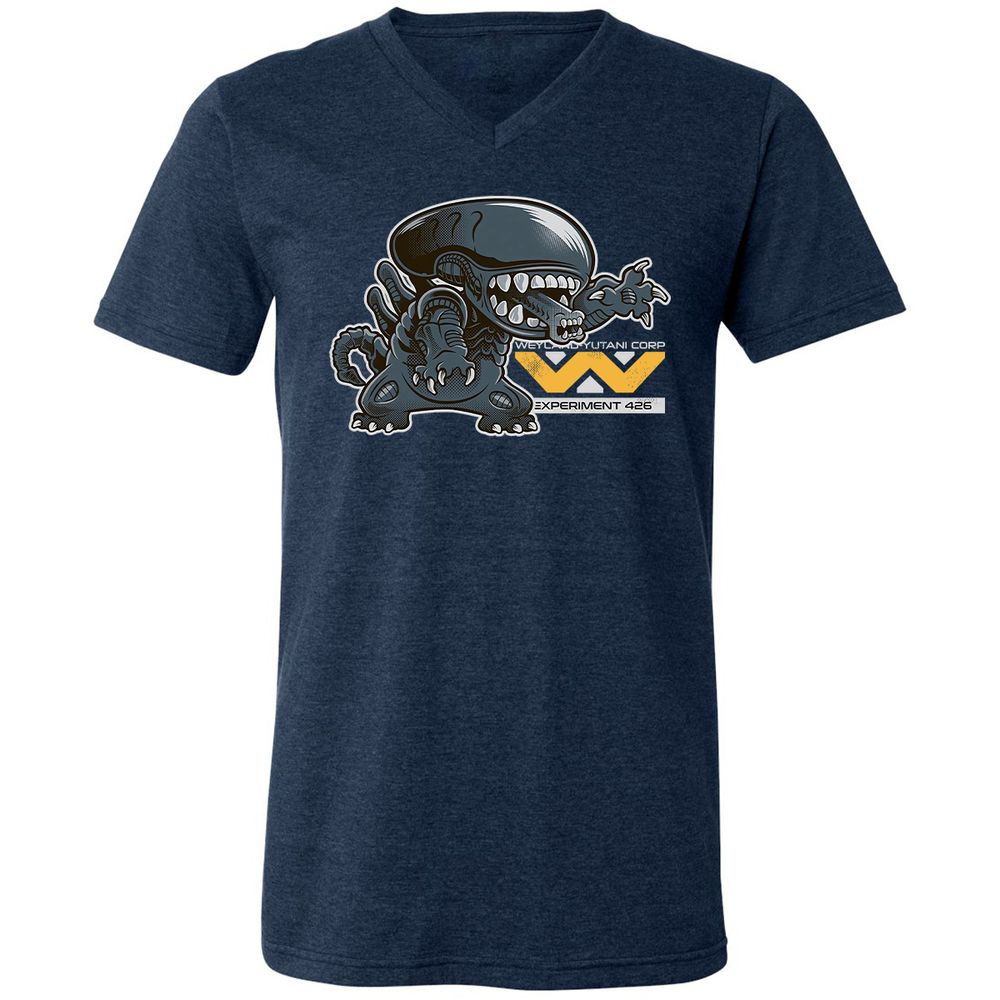 Unisex V-Neck T-Shirt - B9WFPEJF - Heather Navy - 15