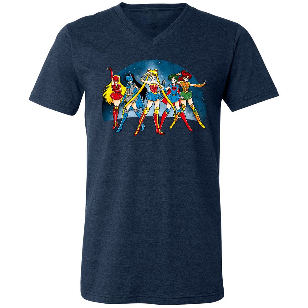 Unisex V-Neck T-Shirt - GTLCLLY7 - Heather Navy - 15