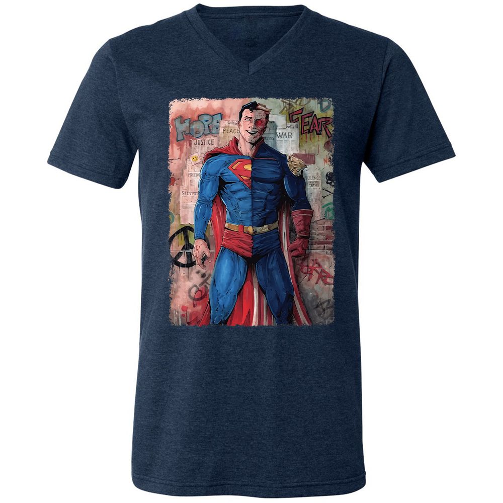 Unisex V-Neck T-Shirt - PNHNVH5B - Heather Navy - 15