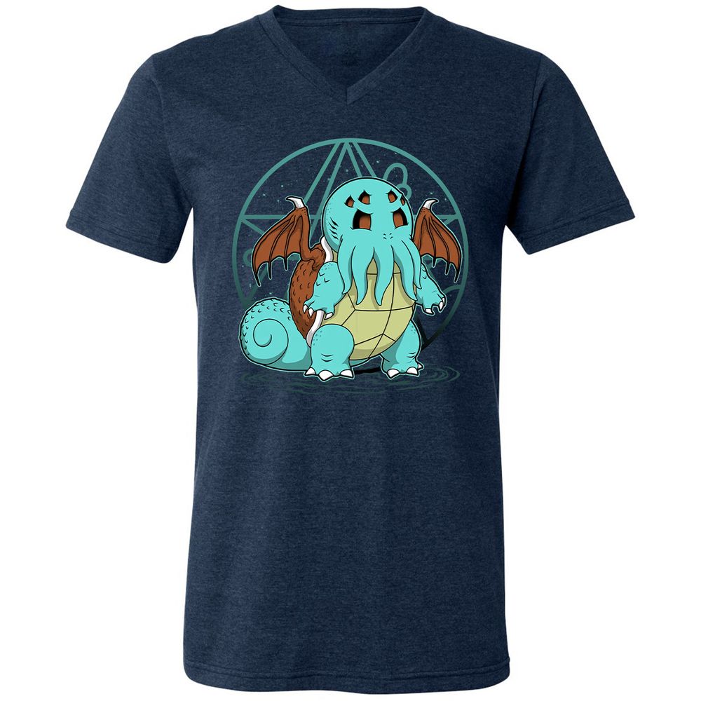 Unisex V-Neck T-Shirt - H94X349Q - Heather Navy - 15
