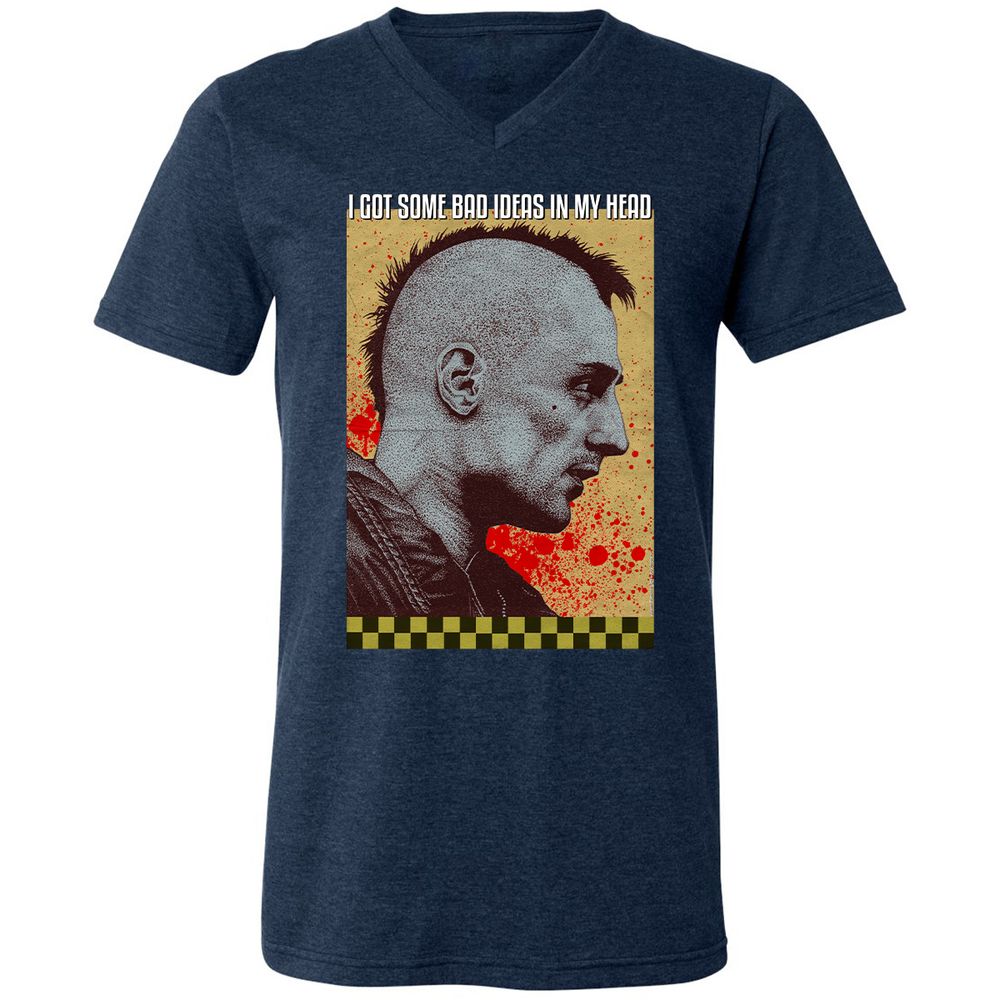 Unisex V-Neck T-Shirt - WHZK5HNE - Heather Navy - 15