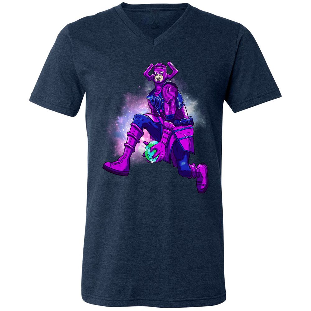 Unisex V-Neck T-Shirt - MH84MPGG - Heather Navy - 15