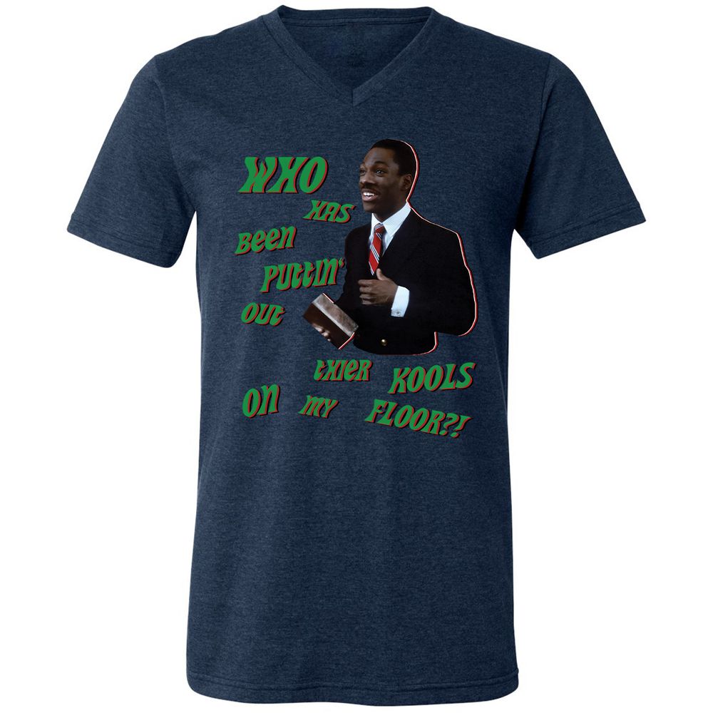 Unisex V-Neck T-Shirt - Q5ZMAA7L - Heather Navy - 15