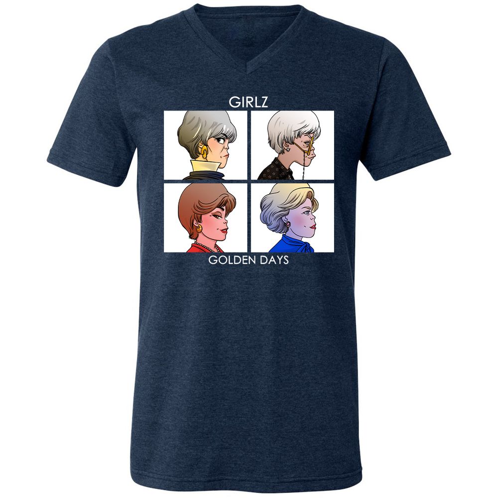 Unisex V-Neck T-Shirt - EMEHLG3C - Heather Navy - 15