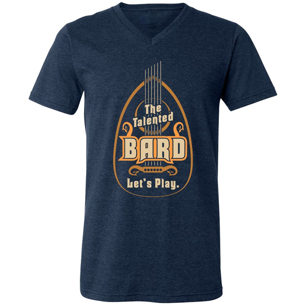 Unisex V-Neck T-Shirt - LAARYGLY - Heather Navy - 15