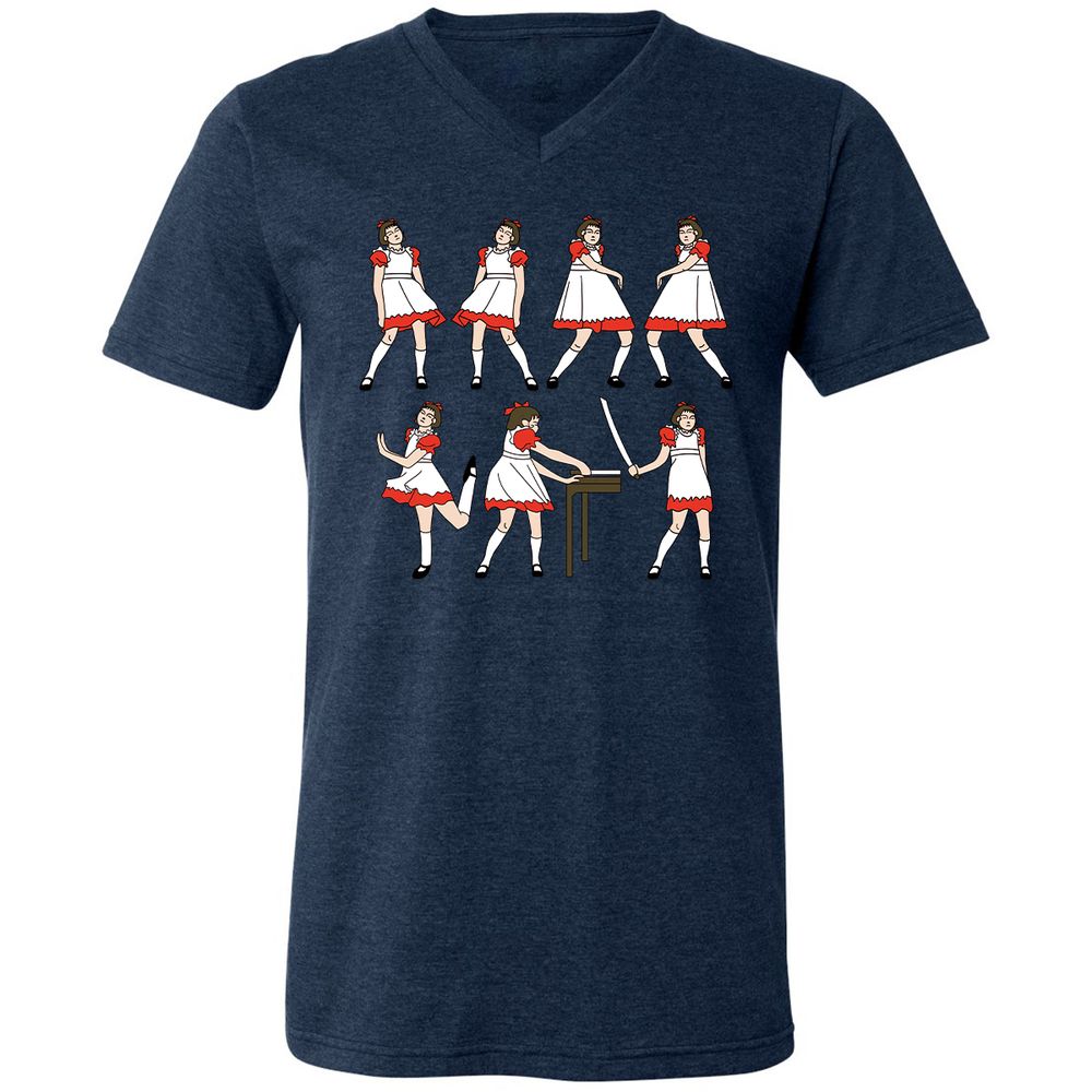 Unisex V-Neck T-Shirt - TVJDPEMT - Heather Navy - 15