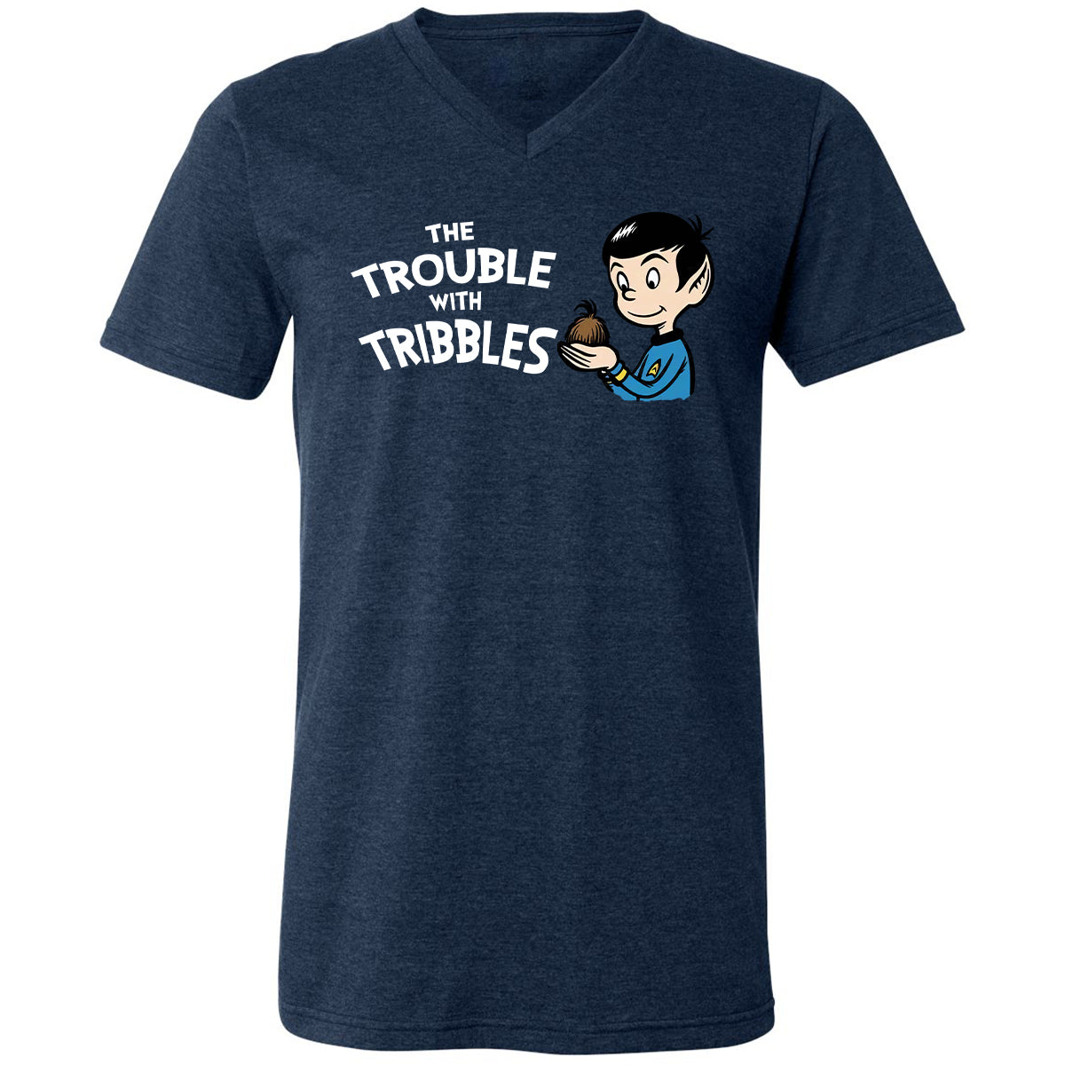 Unisex V-Neck T-Shirt - 3D2ZPP53 - Heather Navy - 15