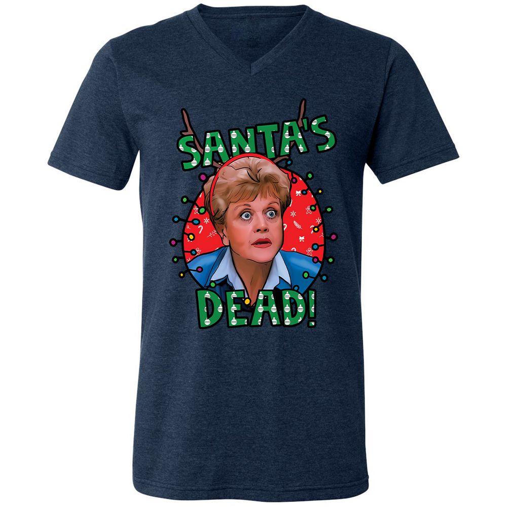 Unisex V-Neck T-Shirt - 38XM4TDT - Heather Navy - 15