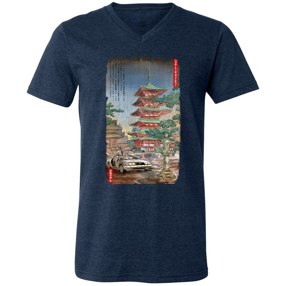 Unisex V-Neck T-Shirt - EDLBJANP - Heather Navy - 15