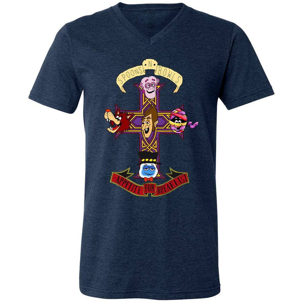 Unisex V-Neck T-Shirt - KYAQQT5S - Heather Navy - 15
