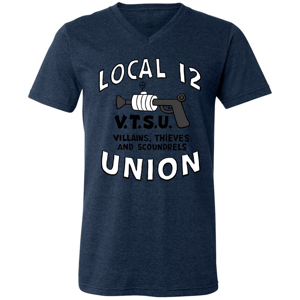 Unisex V-Neck T-Shirt - 9Z258ZLV - Heather Navy - 15
