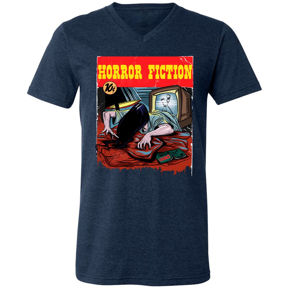 Unisex V-Neck T-Shirt - 3E34AKBN - Heather Navy - 15