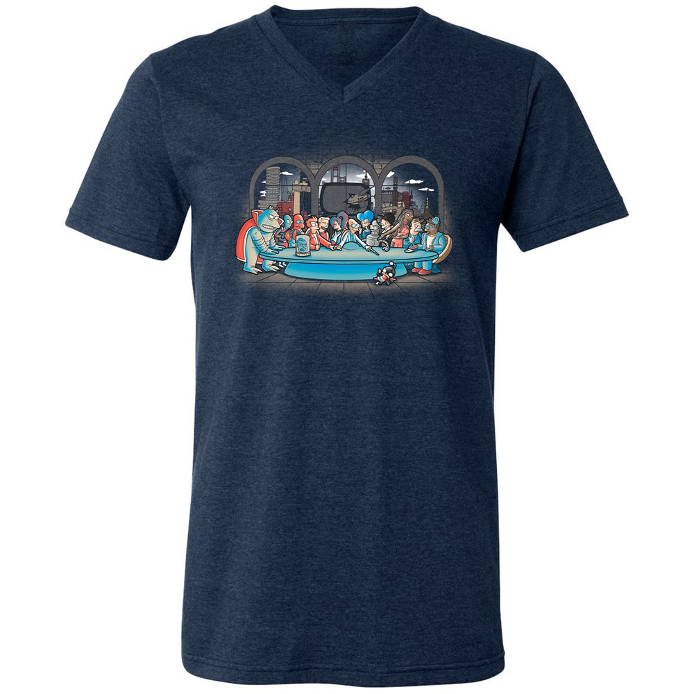 Unisex V-Neck T-Shirt - 3NU52LCA - Heather Navy - 15