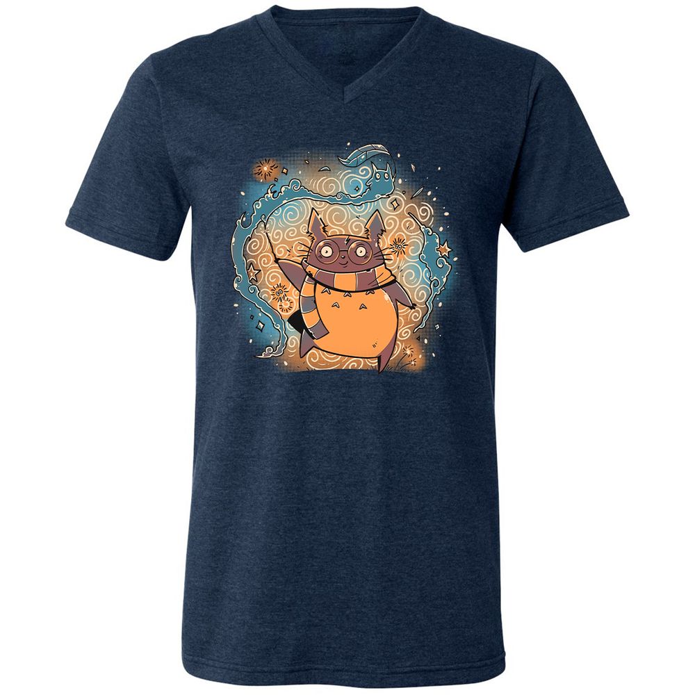 Unisex V-Neck T-Shirt - 5K4QAN57 - Heather Navy - 15