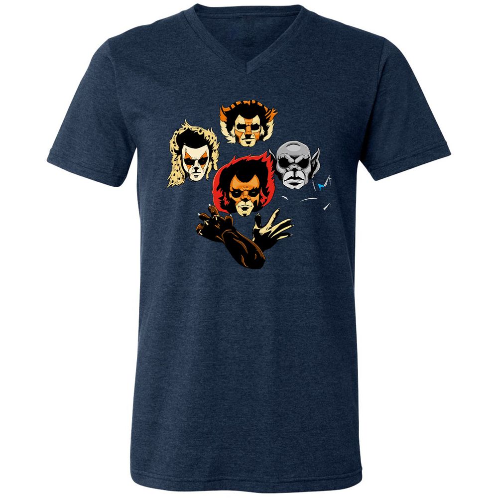 Unisex V-Neck T-Shirt - 4PLA6T9G - Heather Navy - 15