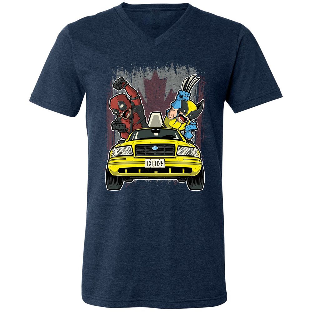 Unisex V-Neck T-Shirt - 2KNUGF3Q - Heather Navy - 15