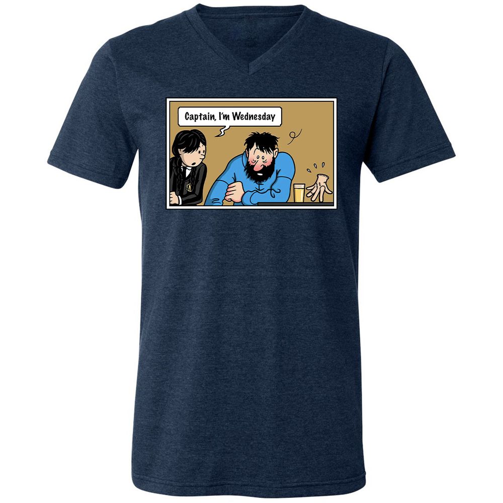 Unisex V-Neck T-Shirt - DZA3HNJV - Heather Navy - 15