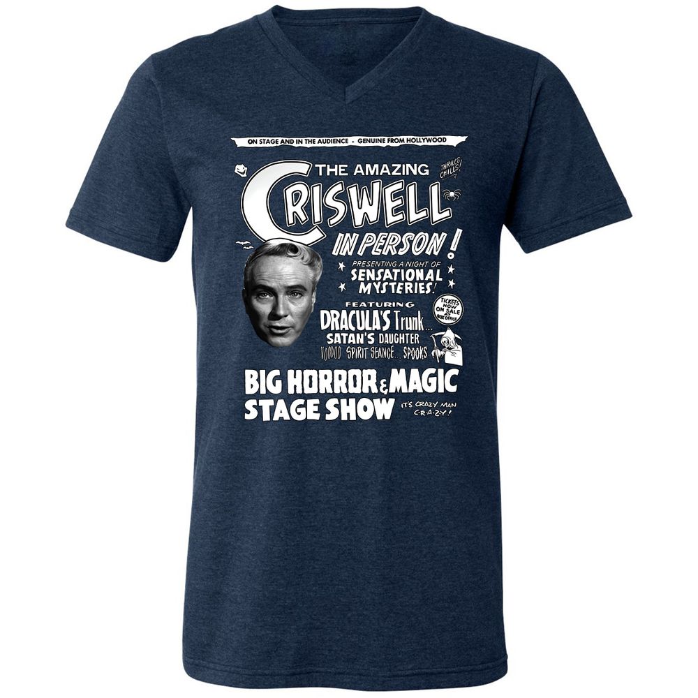 Unisex V-Neck T-Shirt - BN9QW9NK - Heather Navy - 15