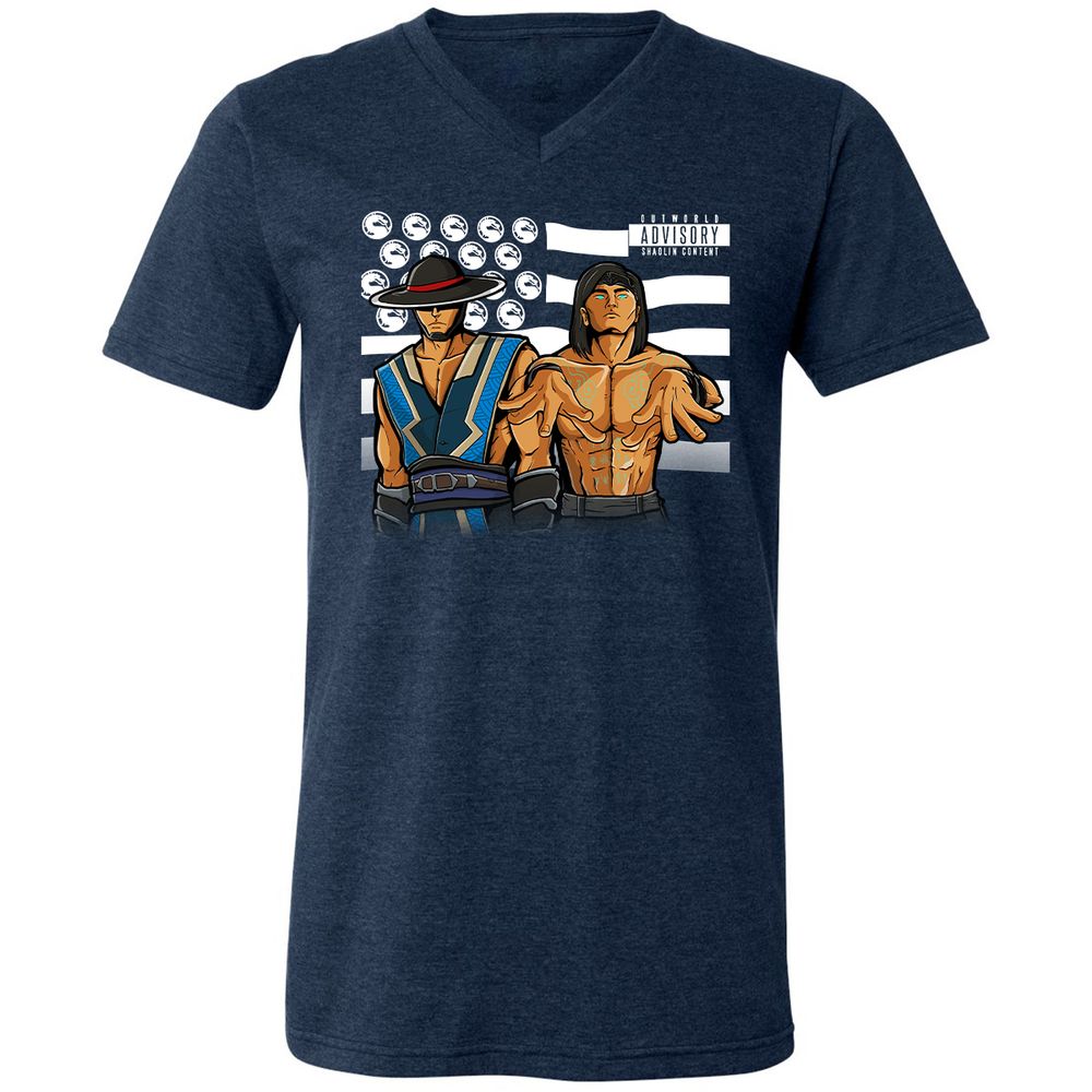 Unisex V-Neck T-Shirt - HZHQRXWW - Heather Navy - 15