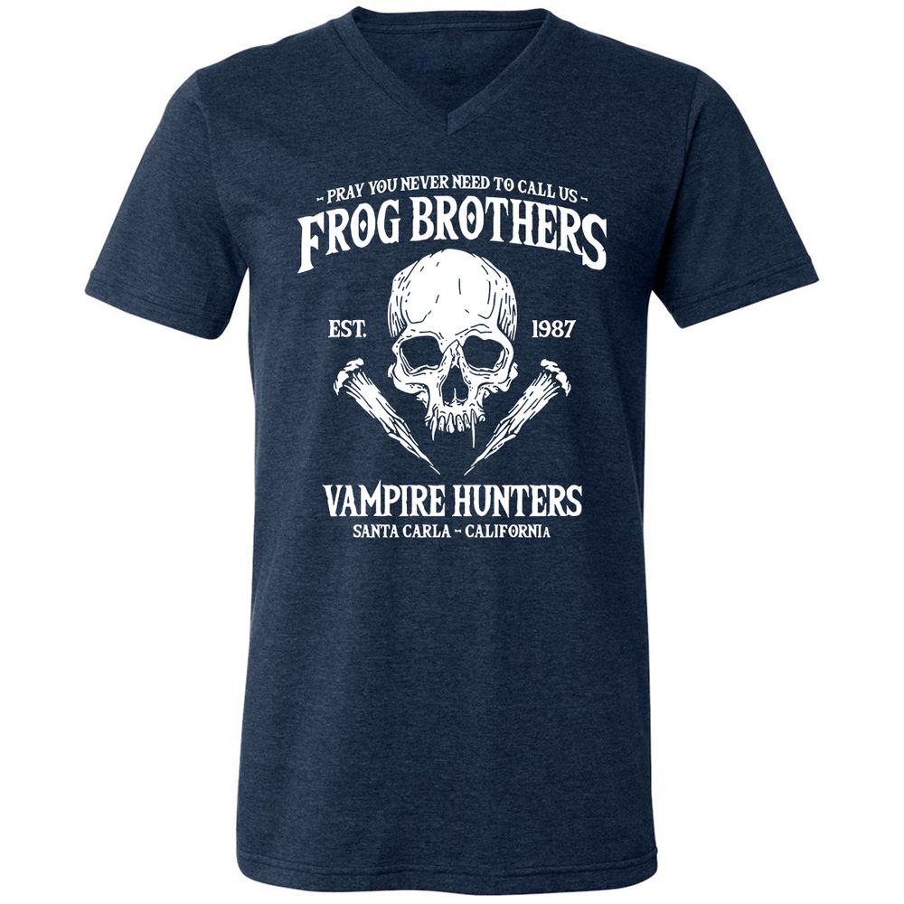 Unisex V-Neck T-Shirt - UQ25VKR2 - Heather Navy - 15
