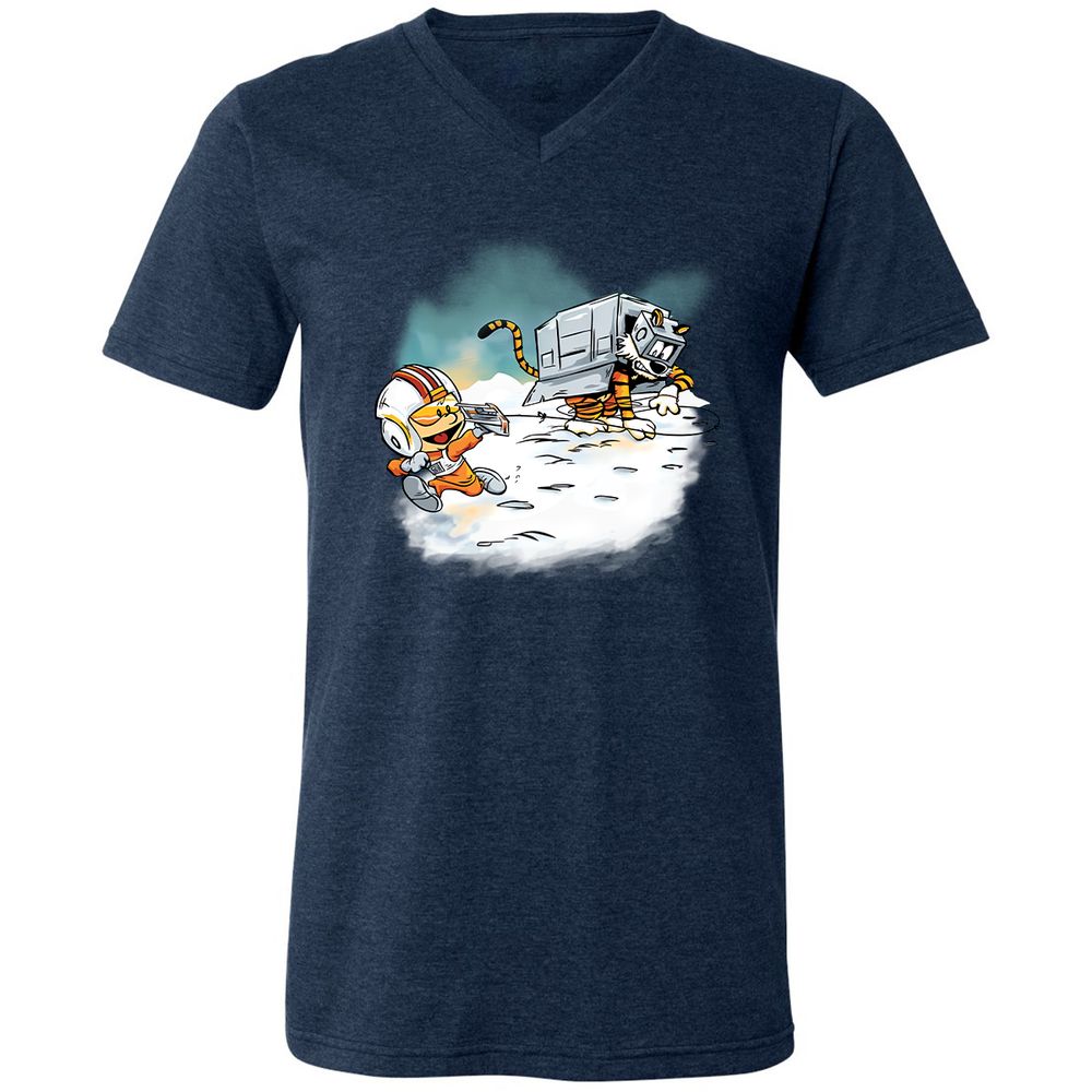 Unisex V-Neck T-Shirt - 8GXEC35N - Heather Navy - 15