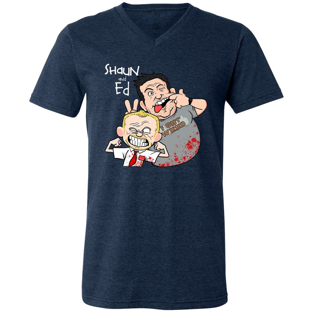 Unisex V-Neck T-Shirt - GMFDQZTN - Heather Navy - 15