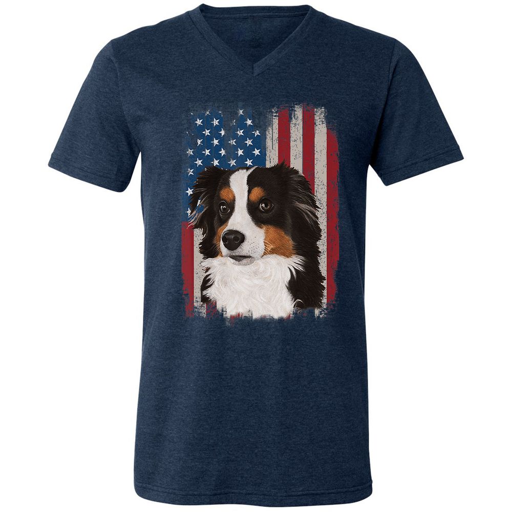 Unisex V-Neck T-Shirt - 1FRJDT65 - Heather Navy - 15