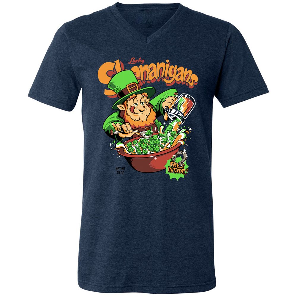 Unisex V-Neck T-Shirt - 9STXQUED - Heather Navy - 15